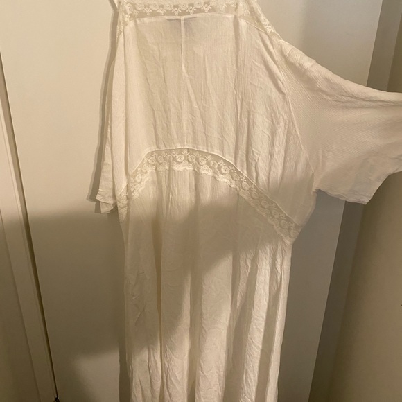 Long Cardigan Sheer Lace Trim Summer Top - Picture 2 of 4